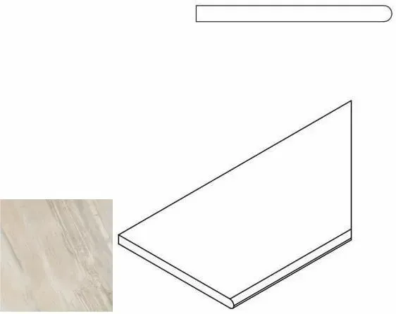 Бортик закругленный правый Италон Magnetique Х2 White 30x60 - фото 1