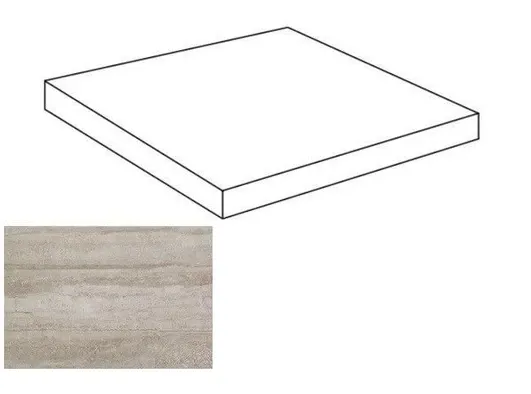 Ступень угловая правая Atlas Concorde Italy Marvel Travertino Silver Scalino Ang. Dx ADXW 33x33 - фото 1