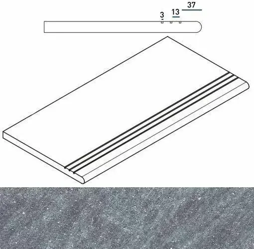 Ступень закругленная Италон Genesis X2 Silver 30x60 - фото 1