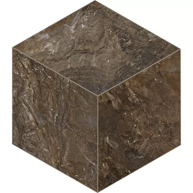 Мозаика Estima BR04 Bernini Cube Dark Brown 25x29 коричневый - фото 1