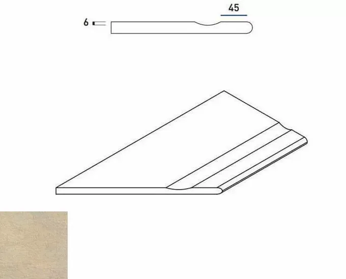 Бортик с выемкой закругленный левый Италон District X2 Sand 30x60 - фото 1