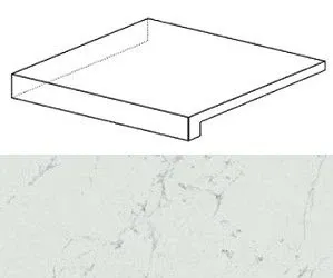 Ступень угловая левая Atlas Concorde Italy Marvel Carrara Pure Scalino Ang. Sx ATEC 33x33 - фото 1