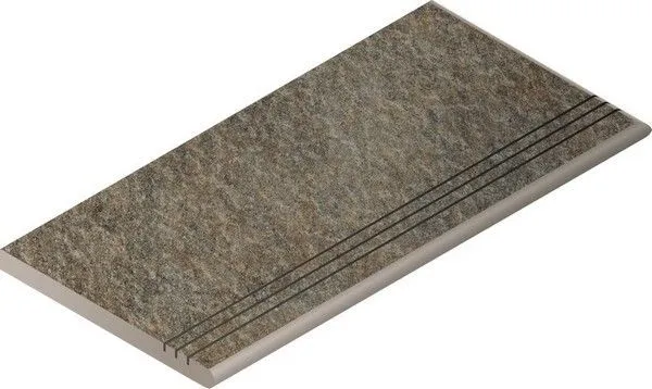 Ступень Италон Дистрикт Эмеральд закругленная Грип правая 620040000041 коричневый 30x60 - фото 1
