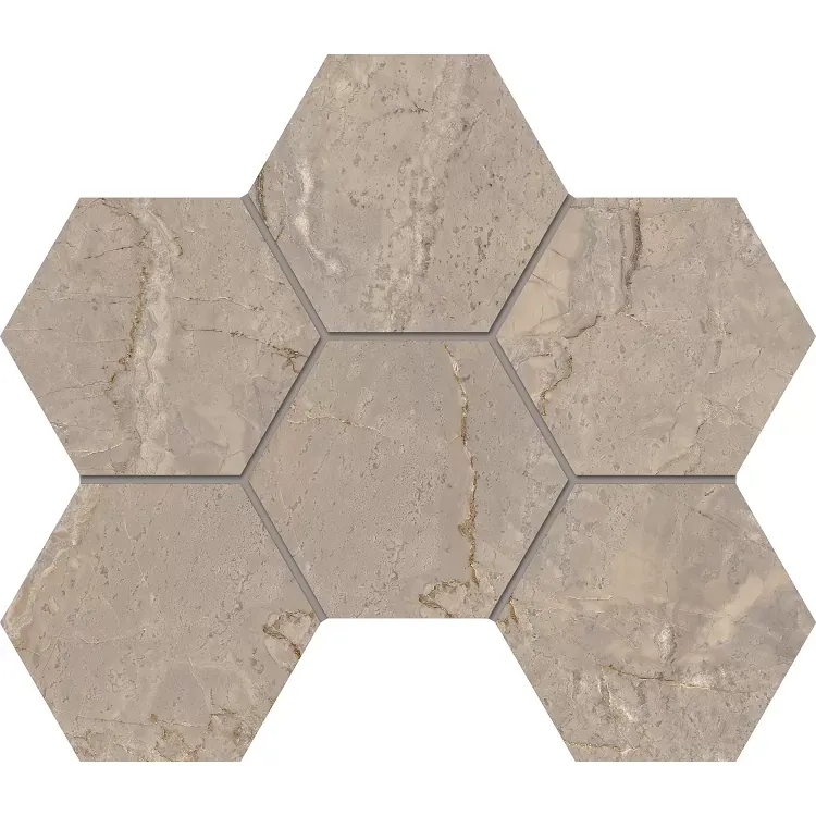 Мозаика Estima BR02 Bernini Hexagon Beige 25x28.5 бежевый неполированный - фото 1