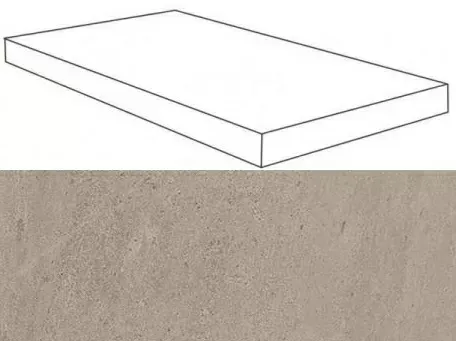 Ступень угловая левая Atlas Concorde Wise Silve Grey 33x120 матовая - фото 1