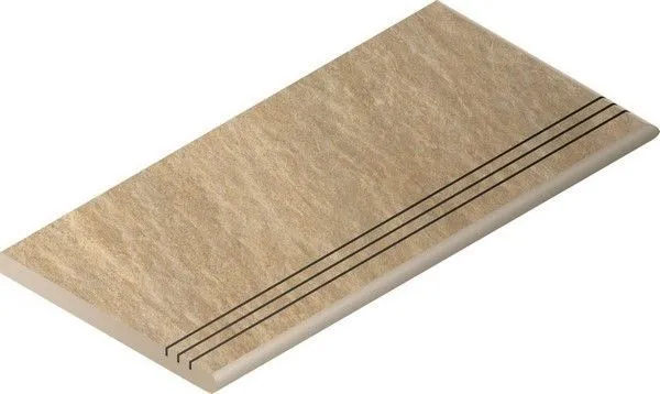 Ступень Италон Дистрикт Сэнд закругленная Грип правая 620040000038 бежевый 30x60 - фото 1