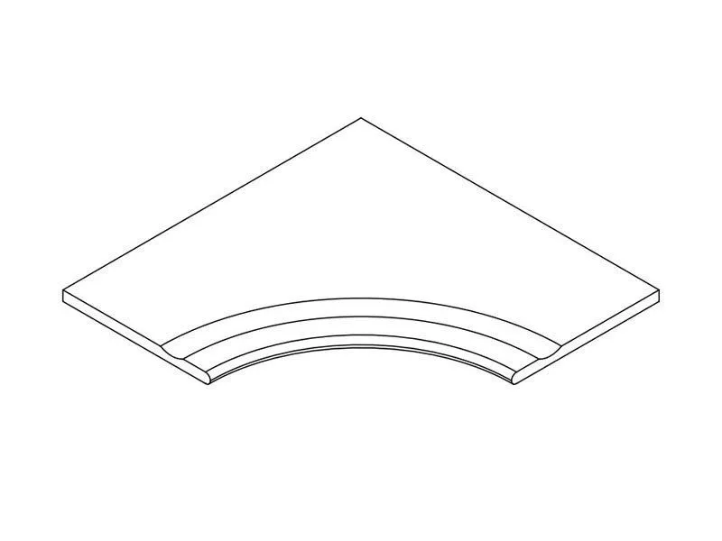 Бортик изогнутый с выемкой закругленный Atlas Concorde Супернова Стоун Грей 60x60 - фото 1