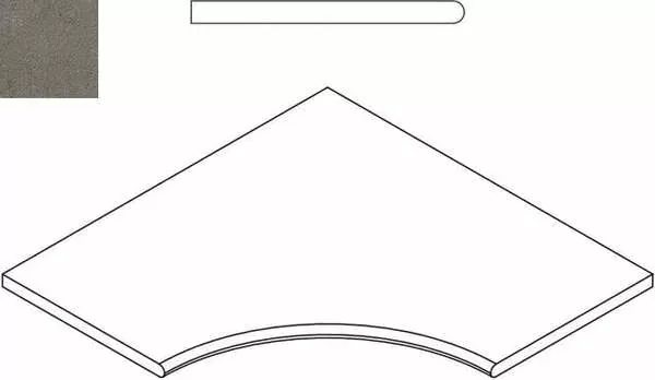 Бортик Италон Discover X2 Fume Bordo Angolare Round 60x60 - фото 1