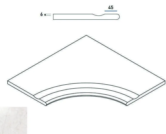 Бортик с выемкой закругленный Италон Contempora Х2 Pure 60x60 - фото 1