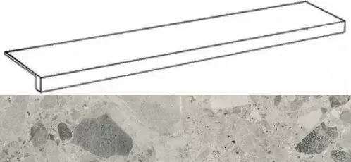 Ступень фронтальная Италон Континуум Стоун Грэй 33x160 - фото 1