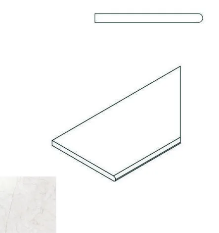 Бортик закругленный правый Италон Contempora Х2 Pure 30x60 - фото 1