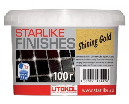 Декоративная добавка для затирки Литокол SHINING GOLD 0.1кг ярко-золотой - фото 1