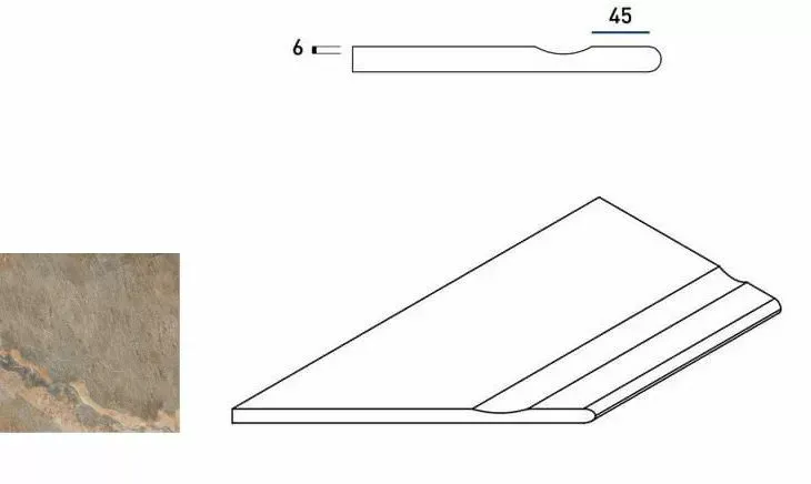 Бортик с выемкой закругленный левый Италон Magnetique Х2 Dark 30x60 - фото 1