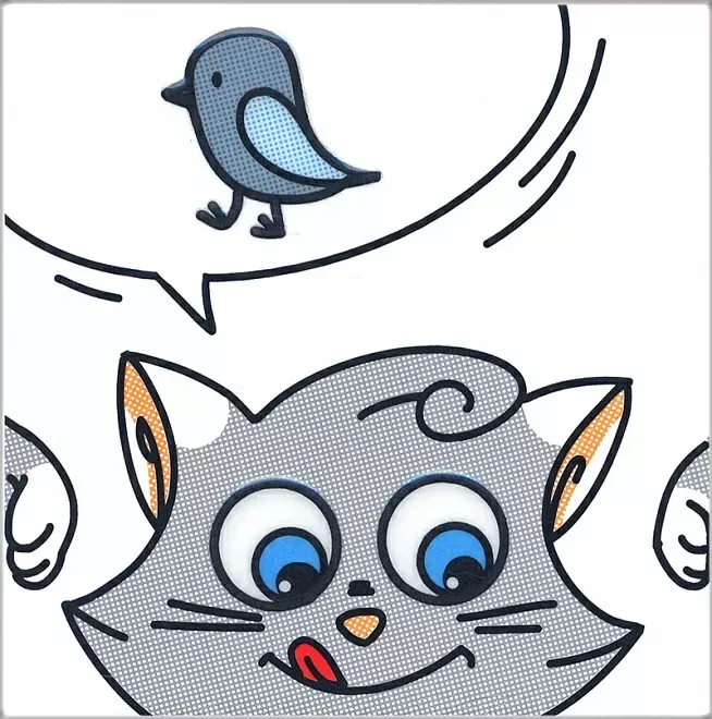 Декор Kerama Marazzi NT\A134\5009 Кошки-Мышки Птичка 20x20 - фото 1