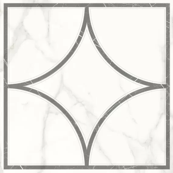 Декор Lasselsberger Каррара Нова 7346-0002 белый 45x45 - фото 1