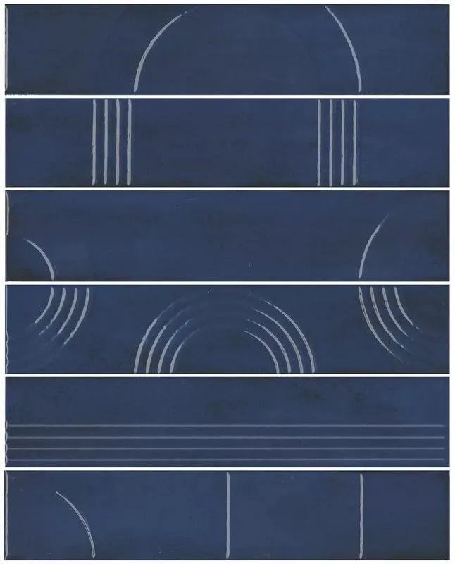 Панно Kerama Marazzi KMP3STA007RN6X Панно Мажорель синий темный глянцевый из 6 частей 28.5x36 - фото 1