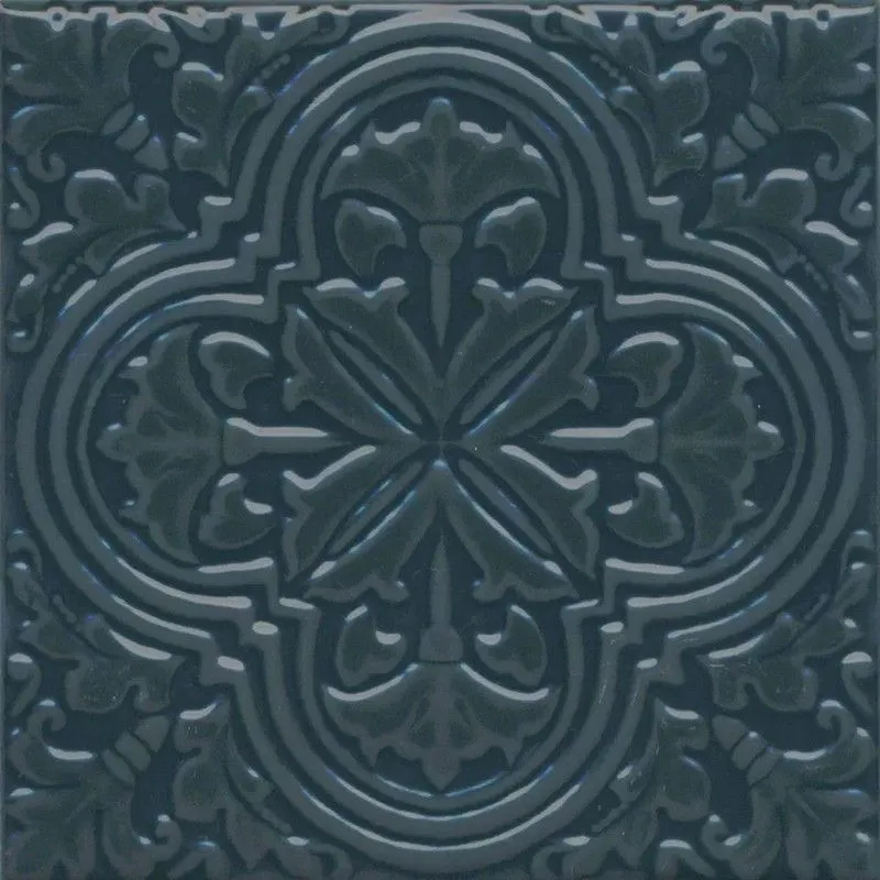 Декор Kerama Marazzi KMD3STA004BN Фес бирюзовый темный глянцевый 15x15 - фото 1