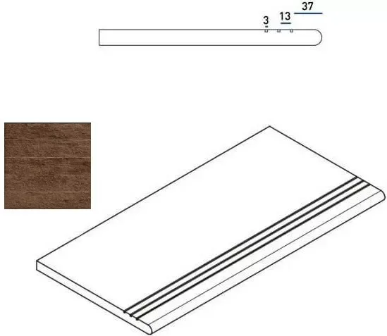 Ступень закругленная Италон NL-Wood Х2 Pepper 30x60 - фото 1