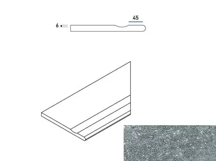 Бортик с выемкой закругленный правый Италон Genesis X2 Silver 30x60 - фото 1