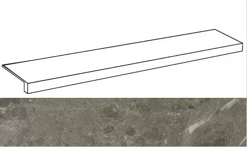 Ступень фронтальная Италон Room Stone Grey 33x120 - фото 1