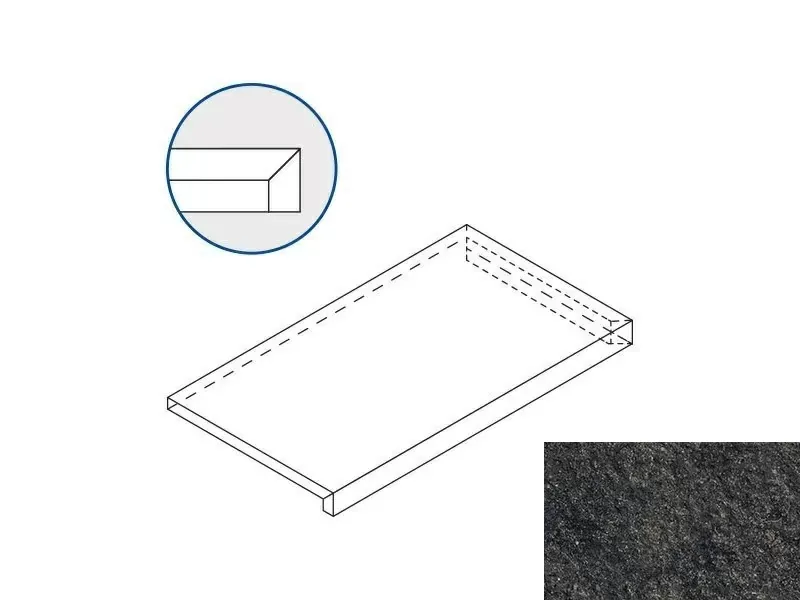 Ступень угловая правая Италон Room X2 Black X2 33x60 - фото 1