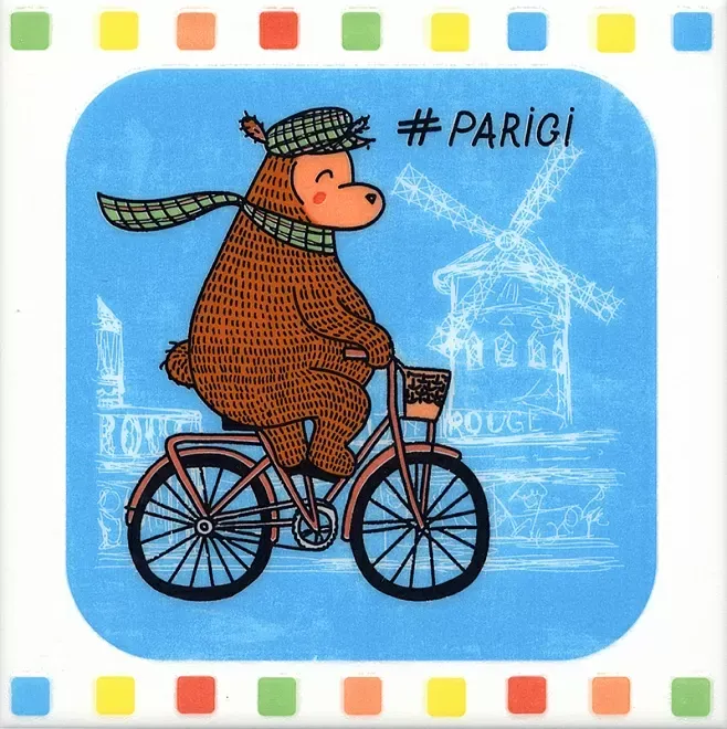 Декор Kerama Marazzi NT\A241\5009 Большое путешествие Велосипед 20x20 - фото 1