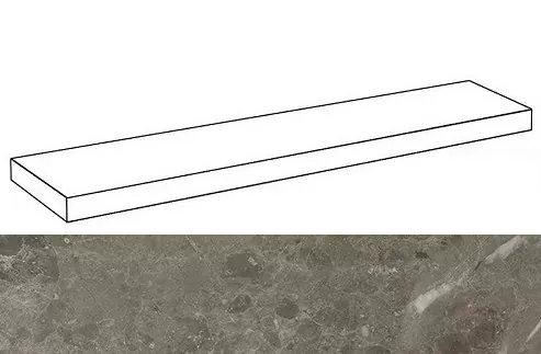 Ступень угловая левая Италон Room Stone Grey 33x120 - фото 1