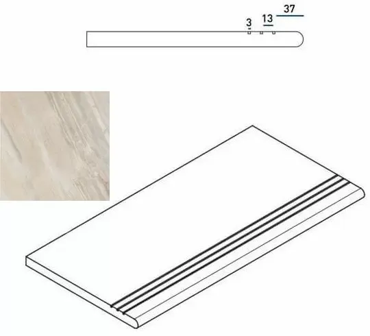 Ступень закругленная Италон Magnetique Х2 White 30x60 - фото 1