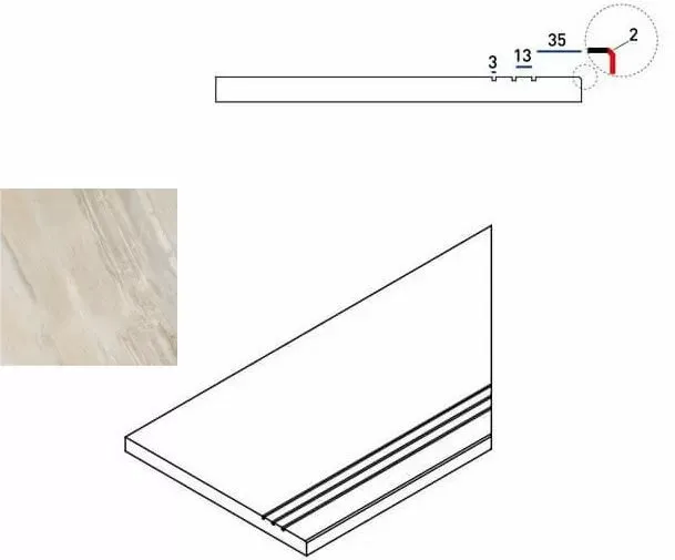 Бортик правый Италон Magnetique Х2 White 30x60 - фото 1