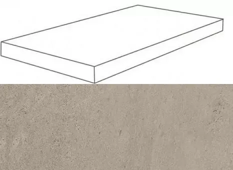 Ступень угловая правая Atlas Concorde Wise Silve Grey 33x60 лаппатированная - фото 1