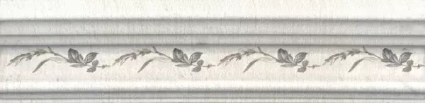 Бордюр Kerama Marazzi BLB028 Багет Кантри Шик белый декорированный 5x20 - фото 1