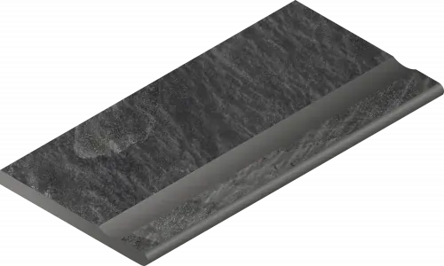 Бортик Италон Материя X2 Титанио с выемкой закругленный 620090001198 черный 30x120 - фото 1