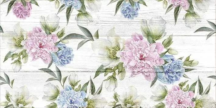 Декор (08-00-01-2672) Лапарет Land белый узор 20x40 матовый - фото 1