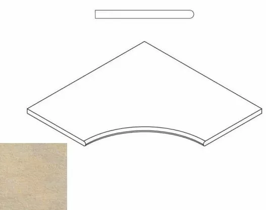 Бортик угловой закругленный Италон District X2 Sand 60x60 - фото 1