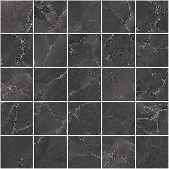 Мозаика (MM34038) Лапарет Olimpus мозаичный чёрный 25x25 глянцевый - фото 1