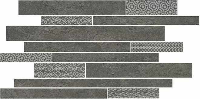 Декор Kerama Marazzi SBM011\SG4585 Ламелла серый темный мозаичный 25x50,2 - фото 1