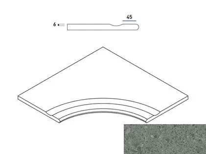 Бортик с выемкой закругленный Италон Genesis X2 Grey 60x60 - фото 1