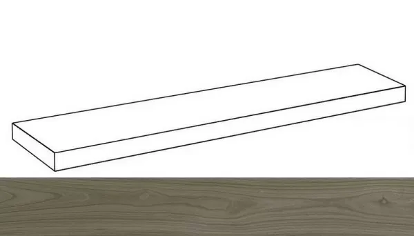 Ступень угловая левая Италон Room Wood Grey 33x120 - фото 1