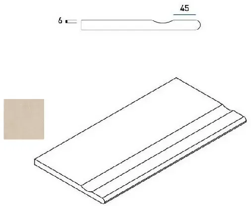 Бортик с выемкой закругленный Италон Materia X2 Magnesio 30x60 - фото 1
