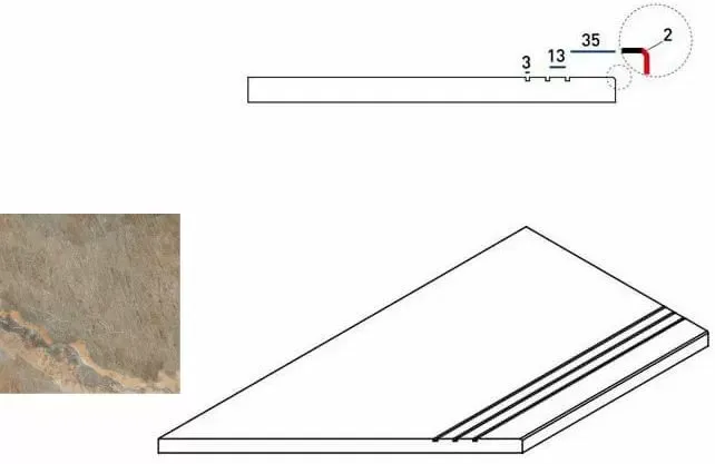 Бортик левый Италон Magnetique Х2 Dark 30x60 - фото 1