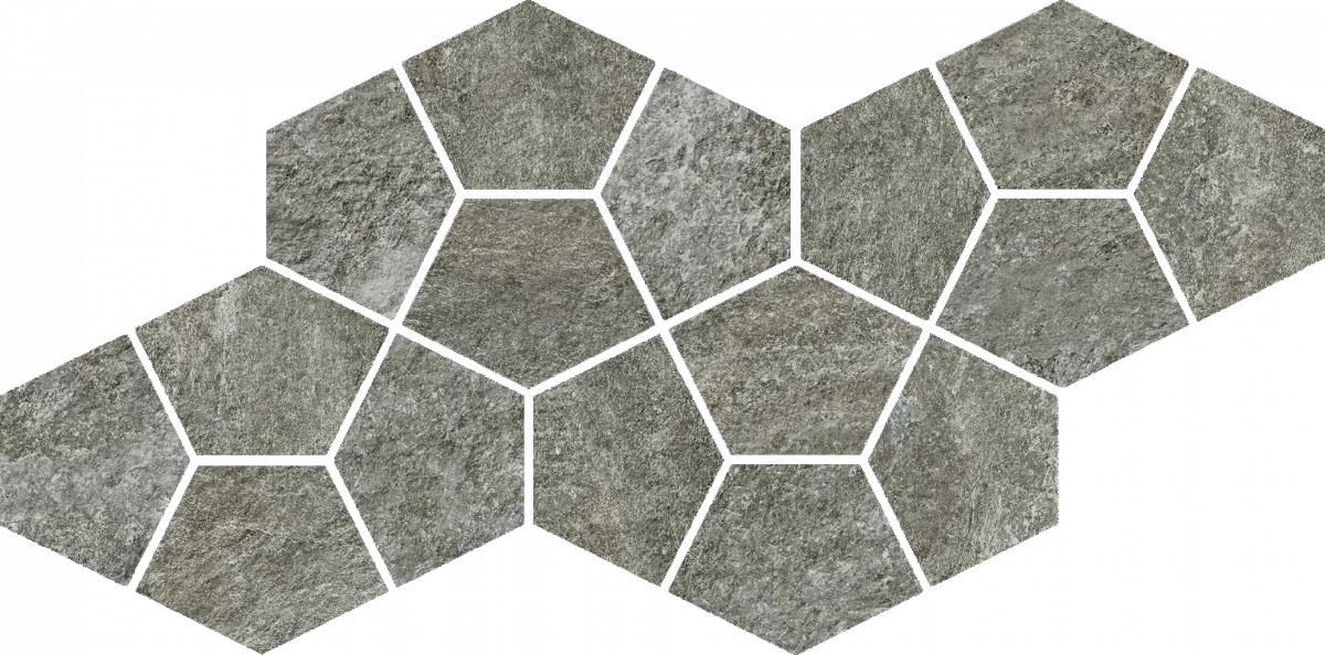 Мозаика Италон Магма Фог Призм 620110000247 серый 20.5x41.3 - фото 1