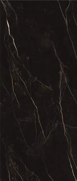 Керамогранит Maimoon Ceramica Slabs Stratum Portoro Polish черный 120x280 - фото 1