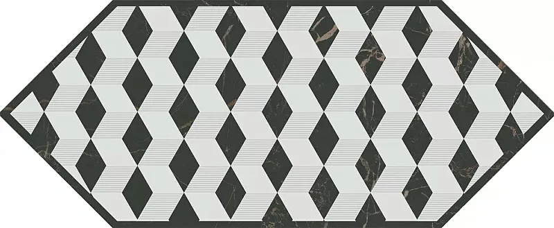 Декор Kerama Marazzi Келуш 4 черно-белый 14x34 HGD\A483\35006 - фото 1