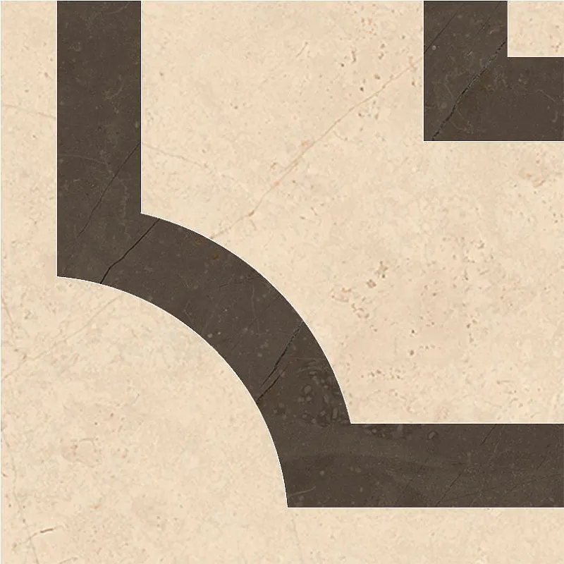 Вставка Kerranova Marble Trend Crema Marfil 10x10 K-1003/LR/t02-cut/100x100x10 - фото 1