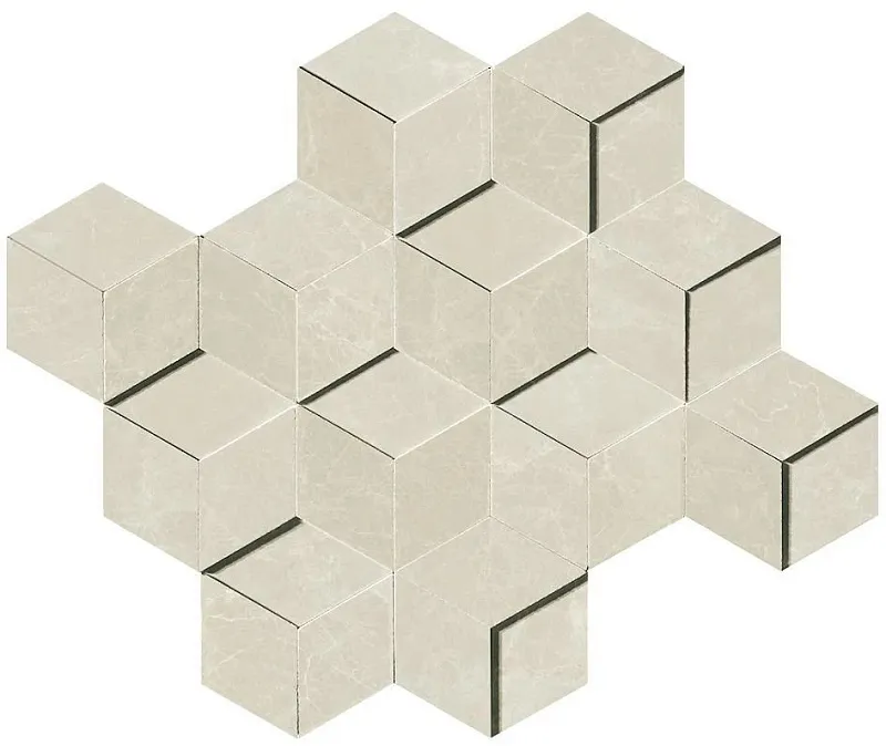 Мозаика Atlas Concorde Italy Marvel Edge Imperial White Mosaico 3D 30.5x36.4 AEPI - фото 1