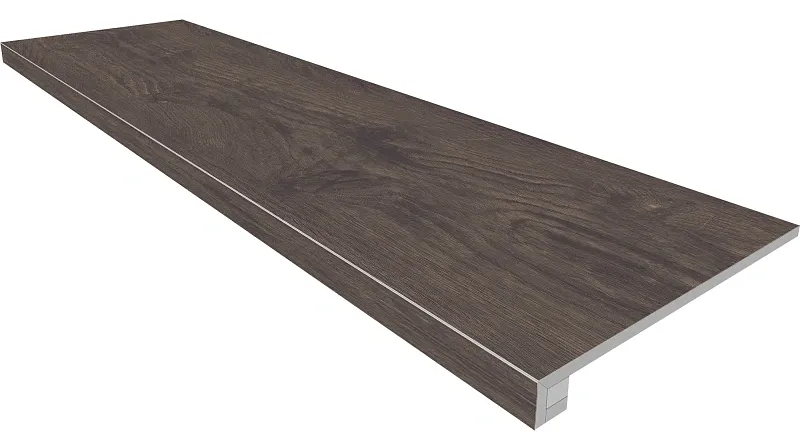 Комплект Estima SI04 Ametis Selection Walnut (Ступень 33x120 непол. прямоугол. бортик без насечек + Подступенок 14,5x120) - фото 1