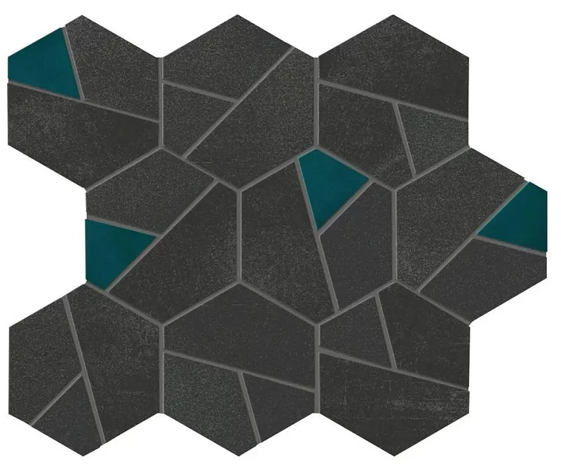 Мозаика Atlas Concorde Italy Boost Tarmac Mosaico Hex Jade 25x28.5 AN7A - фото 1