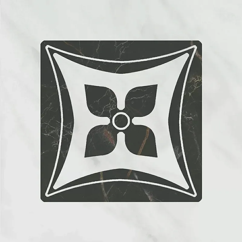 Вставка Kerama Marazzi Келуш 2 грань черно-белый 9.8x9.8 TOC005 - фото 1