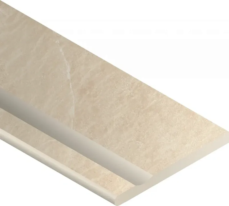 Бортик Италон Материя X2 Магнезио с выемкой закругленный левый 620090001201 бежевый 30x120 - фото 1