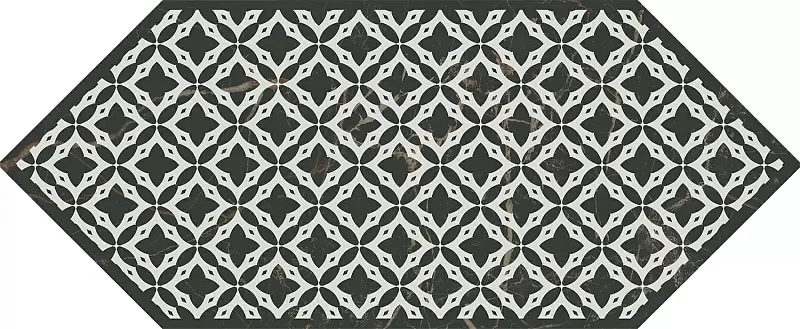 Декор Kerama Marazzi Келуш 1 черно-белый 14x34 HGD\A480\35006 - фото 1